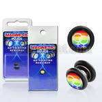 pkmp73 acrylic magnetic fake plug w female signs on rainbow