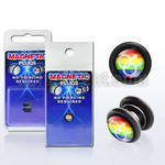 pkmp74 acrylic magnetic fake plug w male signs on rainbow