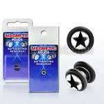 pkmp78 acrylic magnetic fake plug with black star on white logo