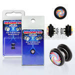 pkmp86 black acrylic magnetic fake plug with multi color swirl