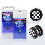 pkmp89 acrylic magnetic fake plug with black white checkered