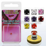 pkmz3m silver magnetic fake labret stud with round prong cz