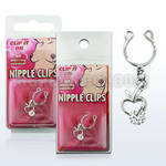 pknp16 non piercing nipple jewelry with dangling apple with cz