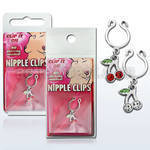 pknp27 nonpiercing nipple clip with a dangling crystal cherries
