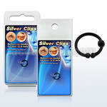 pksc7 non piercing black silver nose clip with ball size 8mm