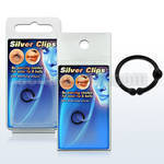 pksc8 non piercing black silver nose clip with ball size 10mm