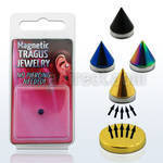 pktg3 magnetic non piercing anodized cone shaped tragus stud