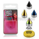 pktg4 4mm magnetic non piercing anodized cone tragus stud