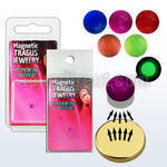 pktg8 3mm magnetic non piercing tragus stud with glow ball