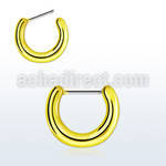 plain 18k gold plated septum clicker w steel closure bar