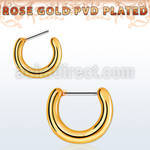 plain 18k rose gold plated septum clicker w steel bar