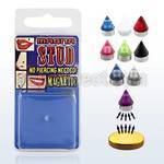 pmvn3 3mm cone acrylic uv fake magna stud w magnet backing