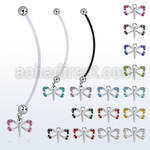 pnd761 maternity pregnancy belly ring w dangling small butterfly