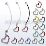 pndhrc4 pregnancy belly ring w dangling crystal studded heart 