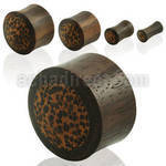 pnwb sono wood double flared solid plug w coconut wood inlay