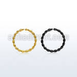pvd plated steel seamless ring 18g w twisted wire design 