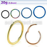 pvd plated surgical steel hinged segment ring, 20g