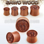 pwsbud sawo wood plug with hand carved buddha image