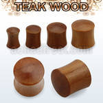 pwt teak wood double flared solid plug size 3mm 25mm