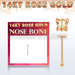 rbbt 14kt rose gold nose bone w a 2.5mm butterfly shaped top