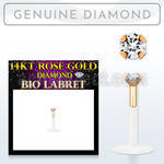 rbidi bio flex labret push in 14k rose gold top w real diamond