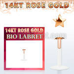 rbist bio flex labret w 14kt rose gold top w a 2.5mm star top