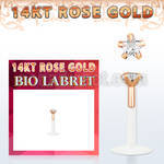 rbizsc bio flex labret w push in 14k rose gold top w star cz