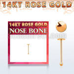 rbrd 14kt rose gold nose bone w a 2mm gold round flat top