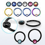 rccrt4 black steel ball closure ring w 4mm round disk w crystal