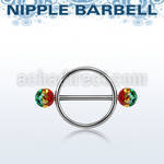 rfrnpe5 316l steel nipple shield w 2 5mm multi crystal balls