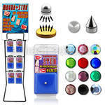 rkmg rack 72 pcs assorted crystal ball cone magna studs