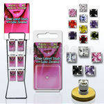 rkpkmz rack of magnetic silver labret studs 3mm 4mm cz