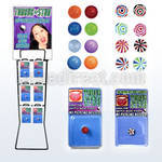 rktg rack of assorted fake tongue studs hold with suction