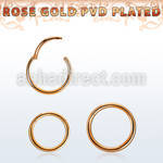 rose gold pvd plated 316l steel hinged segment ring, 20g