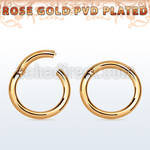 rose gold pvd plated steel hinged segment ring, 12g (2mm)