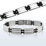 rsb32 high polished steel bracelet with rubber hinges