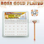 rsbz2xc box w rose gold plated silver nose bone w 2mm cz top