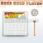 rsnbbxc rose gold silver nose bones w 1 5mm clear crystals