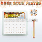 rsnbzbc rose gold silver nose bones w 1 5mm clear prong set cz