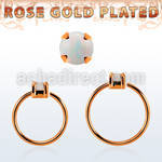 rsnho25 rose gold plated silver seamless nose ring w 2.5mm opal