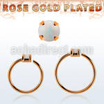 rsnho2 rose gold plated silver seamless nose ring w 2mm opal
