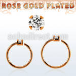 rsnhz15 rose gold silver seamless nose ring 1.5mm prong set cz