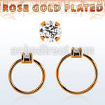 rsnhz25 rose gold silver seamless nose ring 2.5mm prong set cz