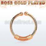 rssep12k rose gold plated silver fake septum ring w a wire
