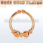 rssep12l rose gold plated silver fake septum ring w ball wire