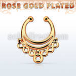 rssepd1 rose gold silver fake septum clicker in an indian 