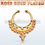 rssepd9 rose gold silver fake septum clicker decorated indian