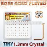 rssp6xc box w rose gold plated silver nose stud w 1 25mm crystal