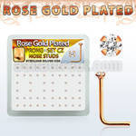 rssz12xc box w rose gold plated silver nose studs w 1 25mm cz top