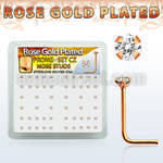 rssz2xc box w rose gold plated silver nose studs w 2mm cz top